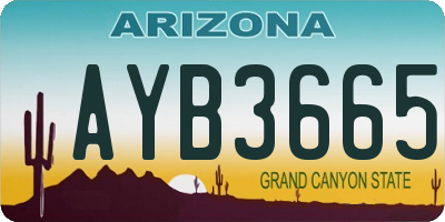 AZ license plate AYB3665