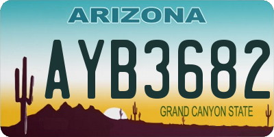 AZ license plate AYB3682