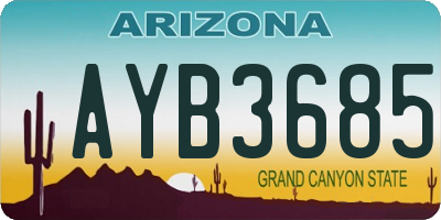 AZ license plate AYB3685
