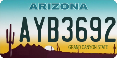 AZ license plate AYB3692