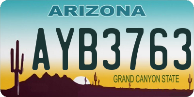 AZ license plate AYB3763