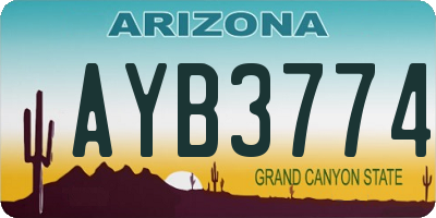 AZ license plate AYB3774