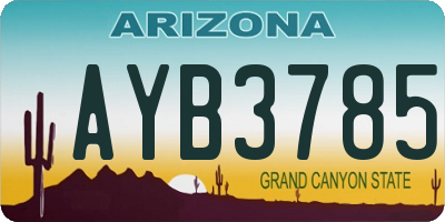 AZ license plate AYB3785