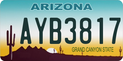 AZ license plate AYB3817