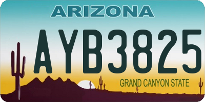 AZ license plate AYB3825