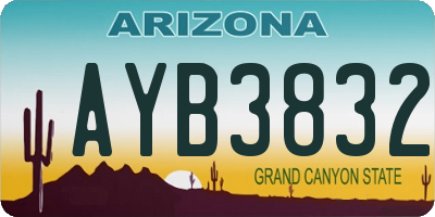 AZ license plate AYB3832
