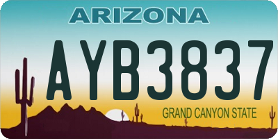 AZ license plate AYB3837