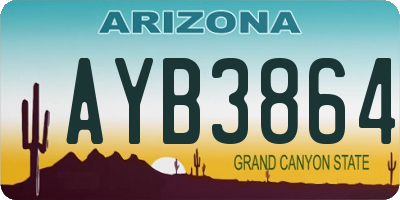AZ license plate AYB3864