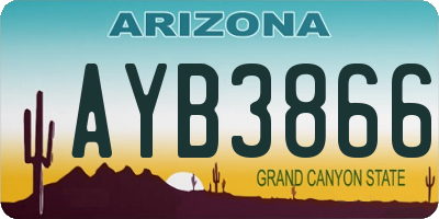 AZ license plate AYB3866