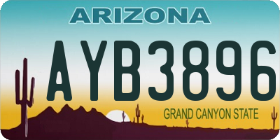 AZ license plate AYB3896