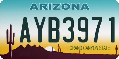 AZ license plate AYB3971
