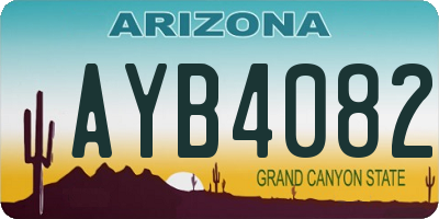 AZ license plate AYB4082