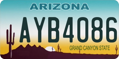 AZ license plate AYB4086