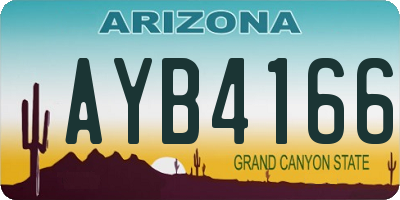 AZ license plate AYB4166