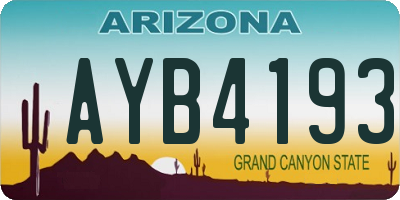 AZ license plate AYB4193