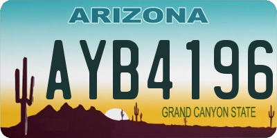 AZ license plate AYB4196