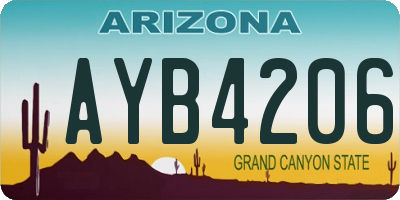 AZ license plate AYB4206