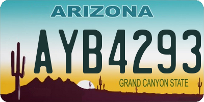 AZ license plate AYB4293