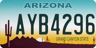 AZ license plate AYB4296