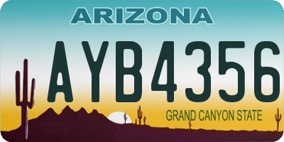 AZ license plate AYB4356