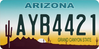 AZ license plate AYB4421