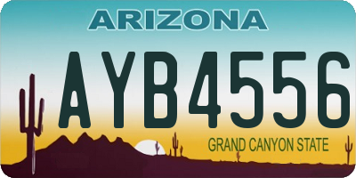 AZ license plate AYB4556