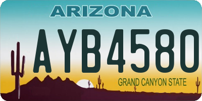 AZ license plate AYB4580