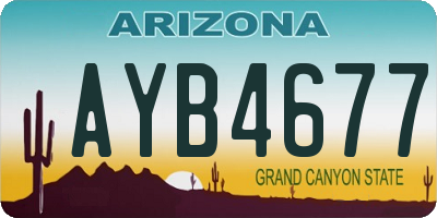 AZ license plate AYB4677