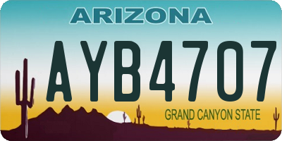 AZ license plate AYB4707