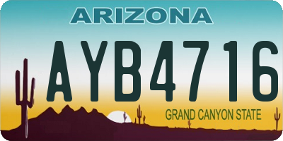 AZ license plate AYB4716