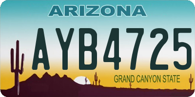 AZ license plate AYB4725