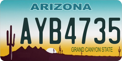 AZ license plate AYB4735