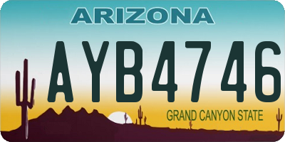 AZ license plate AYB4746
