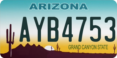 AZ license plate AYB4753