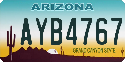 AZ license plate AYB4767