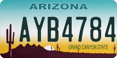 AZ license plate AYB4784