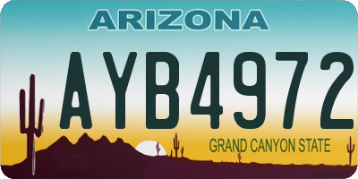 AZ license plate AYB4972