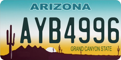 AZ license plate AYB4996