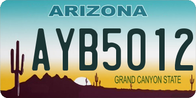 AZ license plate AYB5012