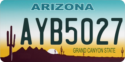 AZ license plate AYB5027