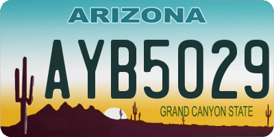 AZ license plate AYB5029