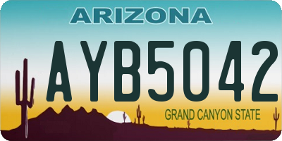 AZ license plate AYB5042