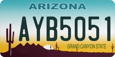 AZ license plate AYB5051