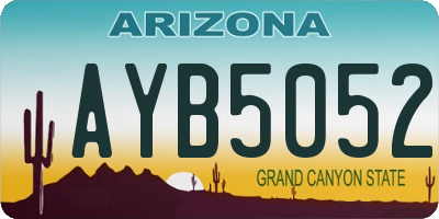 AZ license plate AYB5052