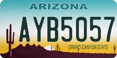 AZ license plate AYB5057