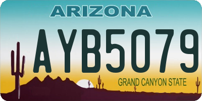 AZ license plate AYB5079