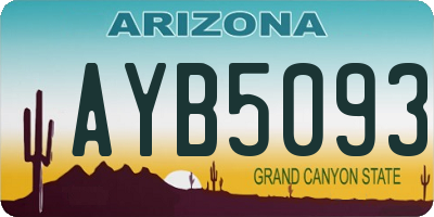 AZ license plate AYB5093