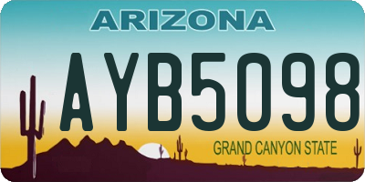 AZ license plate AYB5098