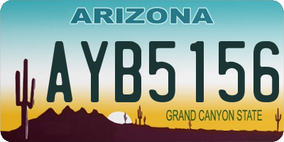 AZ license plate AYB5156