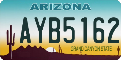 AZ license plate AYB5162